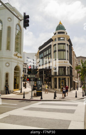 Lo shopping al famoso Rodeo Drive Beverly Hills Foto Stock