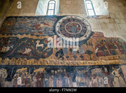 Il murale in stile georgiano Svetitskhoveli ortodossa (pilastro vivente) Cattedrale in UNESCO Città storica di Mtskheta, Georgia Foto Stock