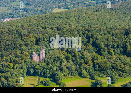 Vista aerea del Castell Coch e la A470 presa sul Foto Stock