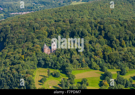 Vista aerea del Castell Coch e la A470 presa sul Foto Stock