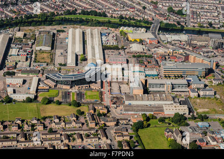 Vedute aeree del centro di Cardiff Foto Stock