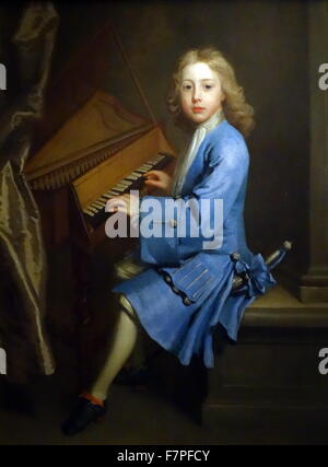 Garton Orme presso la spinetta, 1705-8, di Jonathan Richardson The Elder (circa 1665-1745) Foto Stock