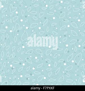 Modello senza giunture di foglie e di punti Illustrazione Vettoriale