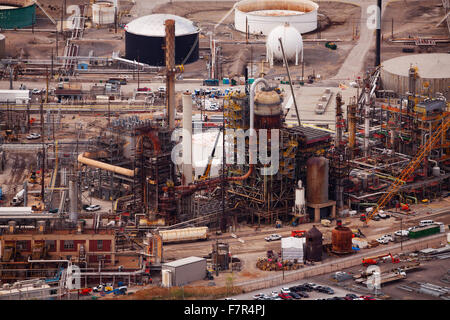 Le raffinerie di petrolio durante il giorno, Salt Lake City, Stati Uniti Foto Stock