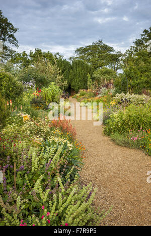 Il doppio bordo in il giardino murato a Felbrigg Hall, i giardini e la station wagon, Norfolk. Foto Stock