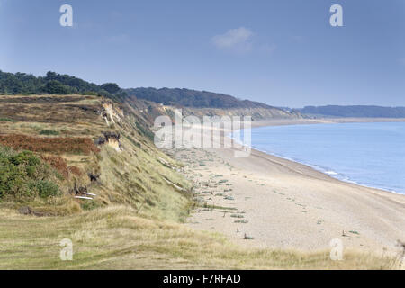 Dunwich Heath e spiaggia, Suffolk. Dunwich Heath è in una zona di straordinaria bellezza naturale e ha una grande abbondanza di fauna selvatica da scoprire. Foto Stock