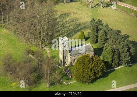 Una veduta aerea di Staunton Harold Chiesa, Leicestershire. Staunton Harold è una delle poche chiese costruite tra la Guerra Civile Inglese e il periodo di restauro. Foto Stock