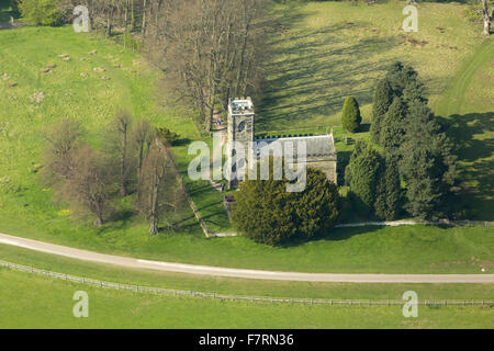 Una veduta aerea di Staunton Harold Chiesa, Leicestershire. Staunton Harold è una delle poche chiese costruite tra la Guerra Civile Inglese e il periodo di restauro. Foto Stock