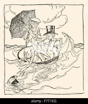 "Tre saggi di Gotham' dal 'Maltri Oche - Il Vecchio Filastrocche' illustrazione di Arthur Rackham (1867-1939). Vedere la descrizione per maggiori informazioni. Foto Stock