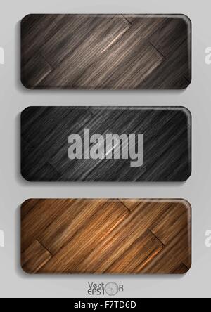 Texture in legno banner. Illustrazione Vettoriale