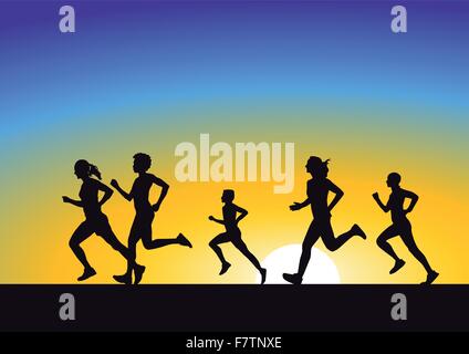 Esecuzione di Sunrise Illustrazione Vettoriale