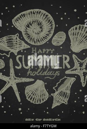 Disegno stilizzato con un gessetto sulla lavagna Illustrazione Vettoriale