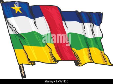 Bandiera della Repubblica Centrafricana Illustrazione Vettoriale