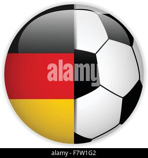 Bandiera della Germania di calcio con sfondo sferico Illustrazione Vettoriale