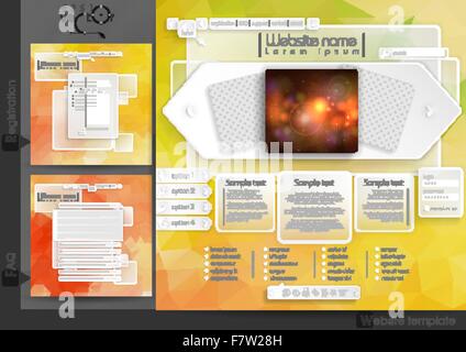 Sito web design template gli elementi dei menu Illustrazione Vettoriale