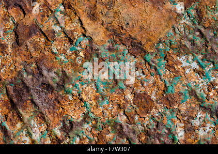 Il vecchio metallo arrugginito background e texture con vernice di pelatura Foto Stock