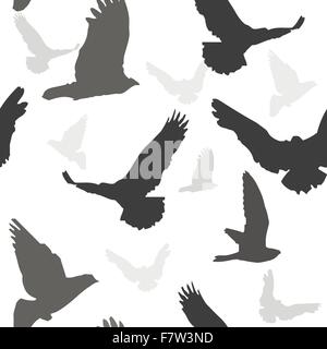 Uccelli vettore sfondo modello senza giunture Illustrazione Vettoriale