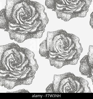 Modello senza cuciture con magnolie decorativi fiori. La flora del vettore Illustrazione Vettoriale