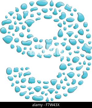 acqua numero 9 Illustrazione Vettoriale