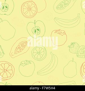 La frutta esotica vettore modello senza giunture Illustrazione Vettoriale