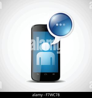 Smartphone con l'icona chat Illustrazione Vettoriale