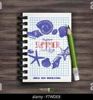 Set di disegnati a mano vari elementi Illustrazione Vettoriale