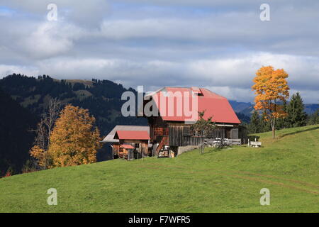 Old Swiss Chalet vicino a Gstaad Foto Stock