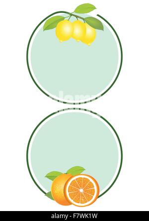 Limoni Arance etichetta Illustrazione Vettoriale