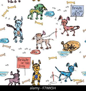 Funny futuristici Animali Domestici Illustrazione Vettoriale