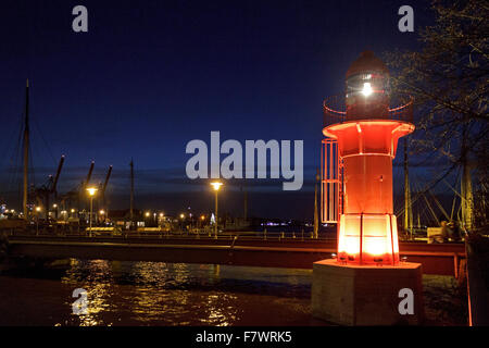 Faro, museo Oevelgoenne del porto di Amburgo, Germania Foto Stock