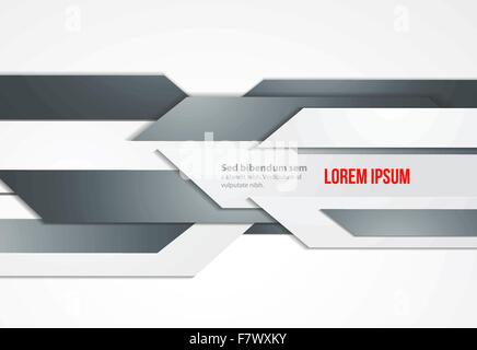Banner astratta. Grigio a forme geometriche moderne template vettoriale. Illustrazione Vettoriale