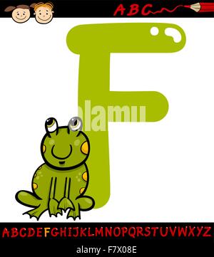 La lettera f per rana illustrazione cartoon Illustrazione Vettoriale