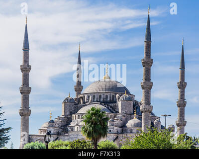 La Moschea Blu, conosciuta anche come quartiere di Sultanahmet Camii, Istanbul, Turchia Foto Stock