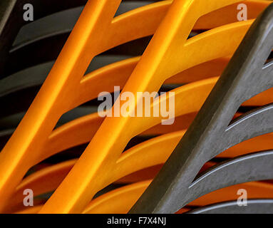 Close-up di sedie di plastica Foto Stock