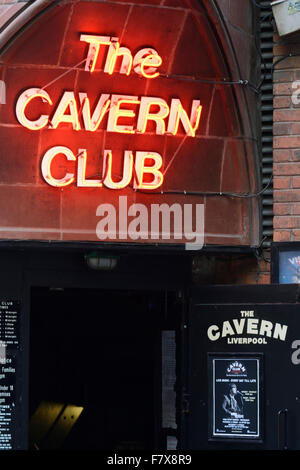 Ingresso al Cavern Club in Matthew Street, Liverpool. Foto Stock