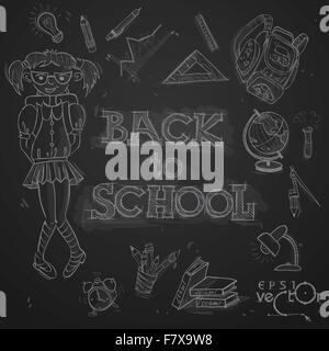 Si torna a scuola lo sfondo Illustrazione Vettoriale