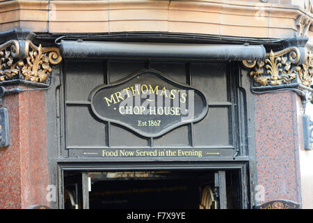 Il sig. Thomas's Chop House su Cross Street Manchester. Foto Stock