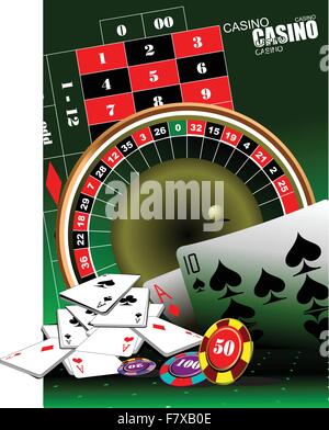 Elementi di casinò. Illustrazione Vettoriale Illustrazione Vettoriale