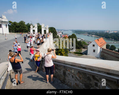 Vista del Danubio dal castello di Bratislava Foto Stock