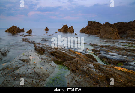 Hannafore in Oriente Cornwall a bassa marea Foto Stock