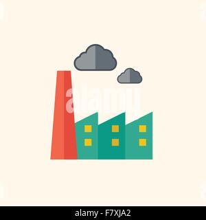 Factory Icona piatta Illustrazione Vettoriale