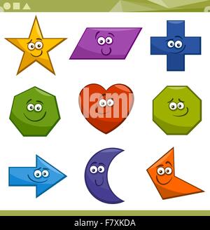Cartoon forme geometriche di base Illustrazione Vettoriale