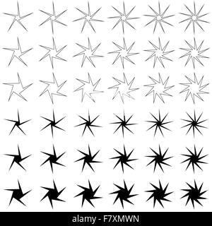 Sottile stella asimmetrica di forma prestabilita Illustrazione Vettoriale