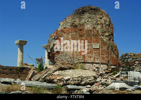 Basilica storica chiesa di St John rovina Selcuk vicino a Efeso la Turchia Foto Stock