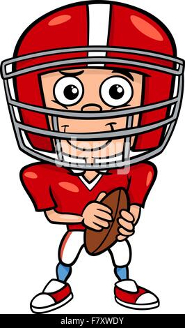 Ragazzo giocatore di football illustrazione cartoon Illustrazione Vettoriale