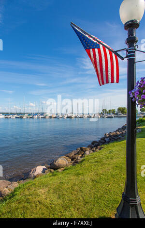 Downtown waterfront in Wisconsin Bayfield sul Lago Superiore Foto Stock