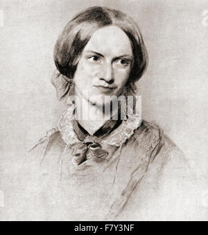 Charlotte Brontë, 1816 - 1855. Romanziere inglese e poeta. Dopo che il disegno da George Richmond. Foto Stock