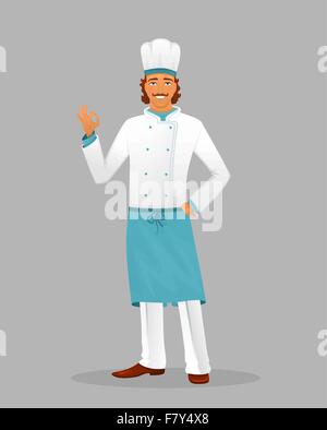 Lo chef maschio in uniforme Illustrazione Vettoriale