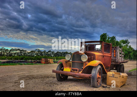 Rustico e weathered vintage pick up truck. Foto Stock