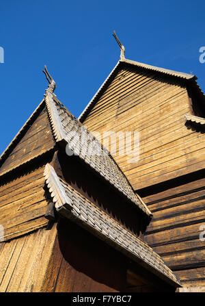 La Lom doga chiesa in Oppland Norvegia centrale Foto Stock